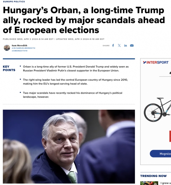 Orbán Viktor politikai bajba került a júniusi európai választások előtt 