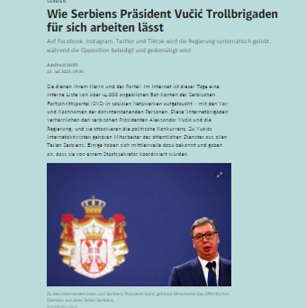 Vučić és a 14 ezer troll