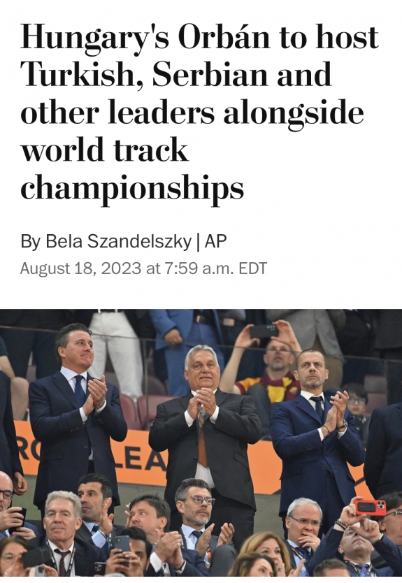 Orbán vendégei az Atlétikai VB során