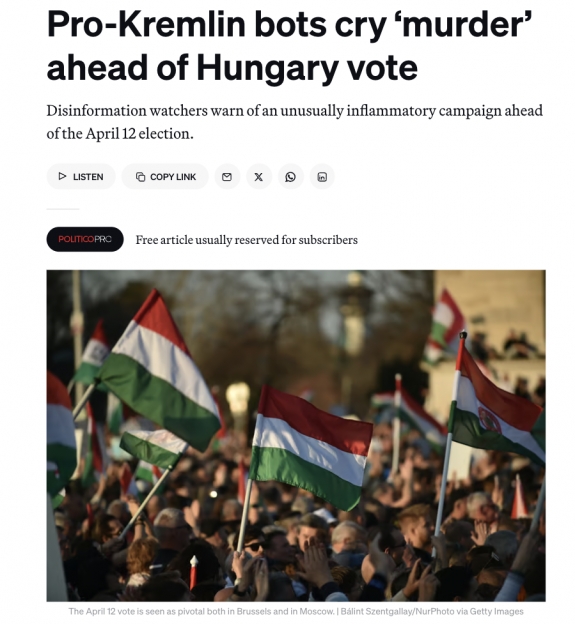 Kreml-párti botok gyilkosságot kiáltanak a magyar választás előtt