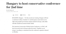 Ismét Budapesten rendezik meg az amerikai konzervatívok ernyőszervezetének konferenciáját