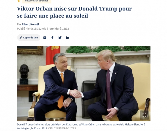 Orbán Viktor Trumpra számít, hogy legyen helye a nap alatt 