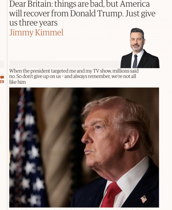 „Kedves Britek! Amerikában jelenleg ugyan rosszul állnak a dolgok, de a ország magához fog térni a mostani elnök után, csak adjatok nekünk 3 évet!”