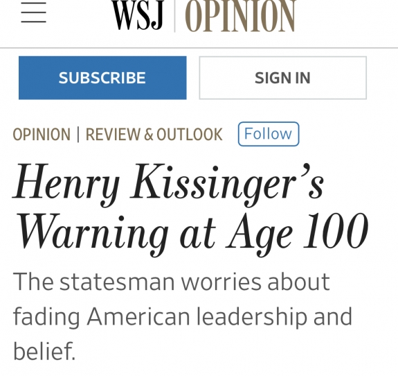 Isten éltesse, Kissinger úr, éljen sokáig!