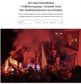 A szerb elnök mesterséges „népi mozgalommal” igyekszik elfojtani a diákok tiltakozását 
