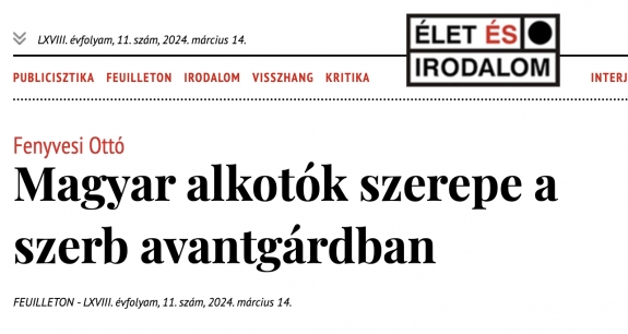Magyar alkotók szerepe a szerb avantgárdban
