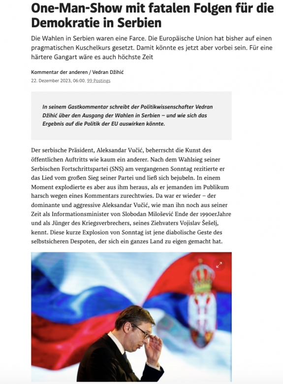 Vučić One-Man-Show-ja végzetes következményei a szerb demokráciára