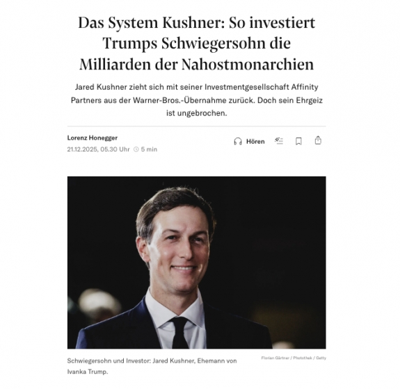 A Kushner-rendszer: Hogyan fekteti be Trump veje a közel-keleti monarchiák milliárdjait?