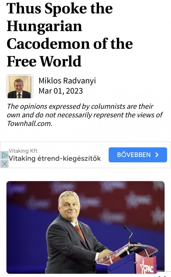 Imígyen szólt a szabad világ gonosz magyar szelleme