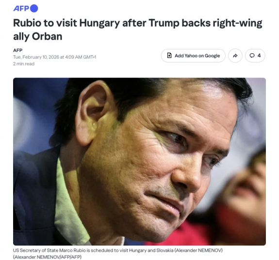 Rubio Magyarországra látogat, miután Trump kiállt jobboldali szövetségese, Orbán mellett