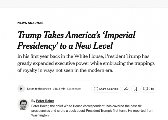 Trump új szintre emeli a birodalmi elnökséget