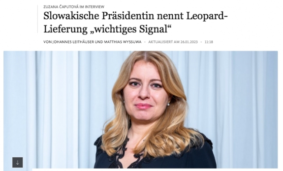 Čaputová Orbánról, harckocsikról, Babišról