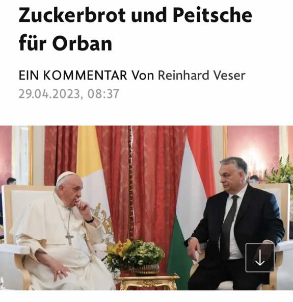 Pápai mézesmadzag és korbács Orbán ellen