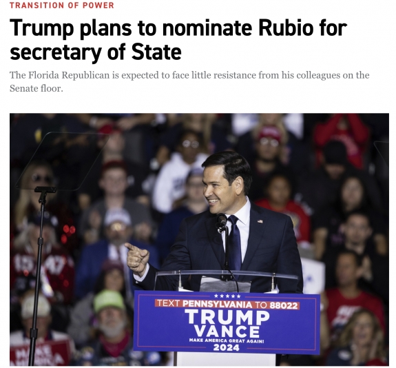 Donald Trump Marco Rubio szenátort szándékozik kinevezni külügyminiszternek 