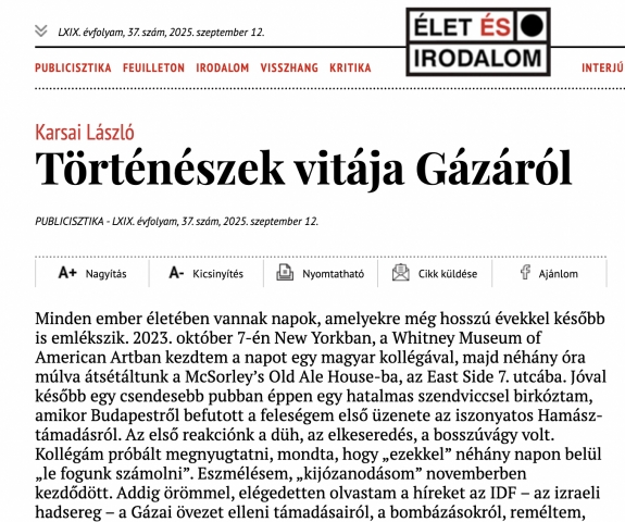 Történészek vitája Gázáról