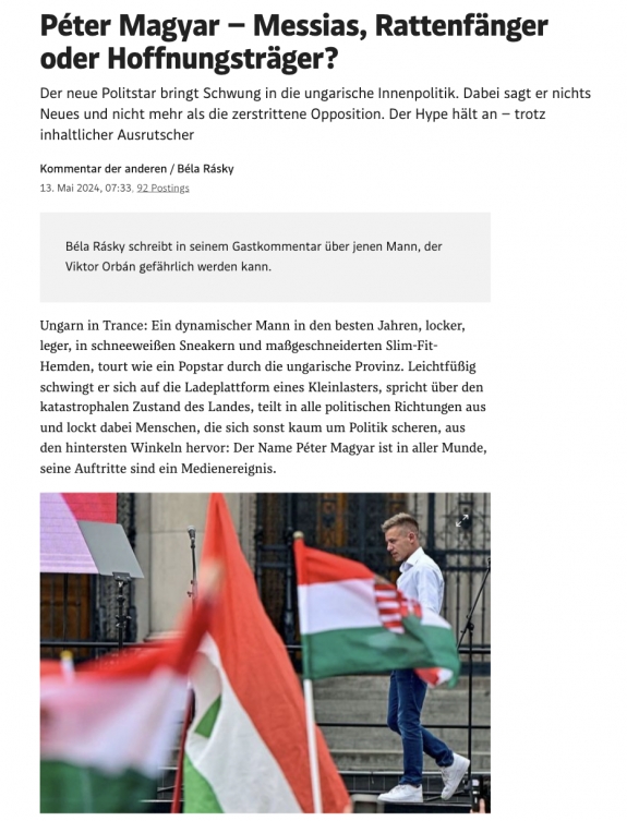 „Magyar Péter – messiás, patkányfogó vagy a remény hordozója?”